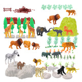 Maxbell Pack of 100 Plastic Zoo Animal Model Hippo Lion Tiger Tree Model Kid Party Bag Fillers