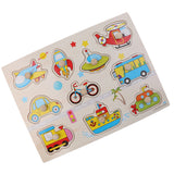 Maxbell Wooden Peg Jigsaw Puzzle Baby Toddler Preschool Kids Educational Toy Traffic