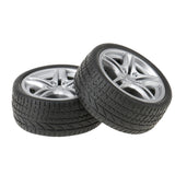 Maxbell 2 Pieces 48mm Toy Wheels Flat Drift Tyres DIY Car Spare Parts for Model Making