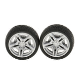 Maxbell 2 Pieces 48mm Toy Wheels Flat Drift Tyres DIY Car Spare Parts for Model Making