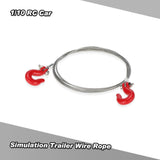 Maxbell 1/10 RC Rock Crawler Monster Truck Parts 820mm Steel Tow Toe Rope Red Hooks for RC Car Trucks