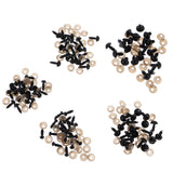 Maxbell 100 Pieces 6-12mm 5 Sizes Solid Black Plastic Safety Eyes for Teddy Bears Soft Animal Toys Kids Craft