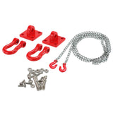 Maxbell RC Scale Tow Hooks Shakle with Trailer Chain for 1/10 RC Axial Scx10 D90 D110 TF2 Car Truck
