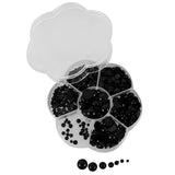Maxbell 510 Pieces 3-12mm Round Plastic Black Flat Eye for for Stuffed Dolls DIY Making