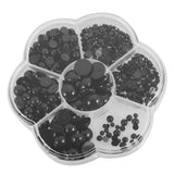 Maxbell 510 Pieces 3-12mm Round Plastic Black Flat Eye for for Stuffed Dolls DIY Making