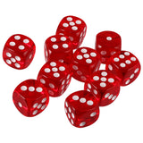 Maxbell Pack of 10 Red Six Sided D6 Dice for Playing D&D Warhammer RPG Board Game Favours