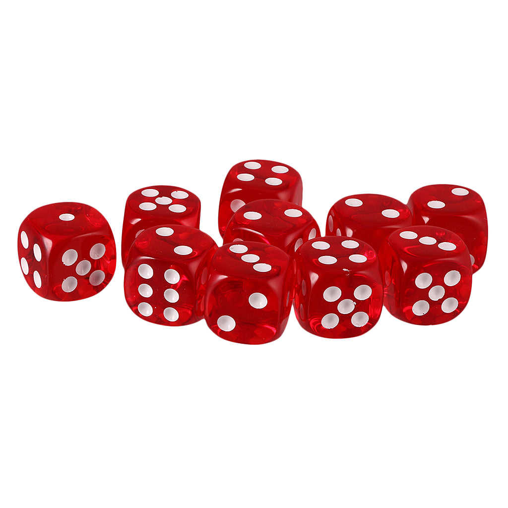 Maxbell Pack of 10 Red Six Sided D6 Dice for Playing D&D Warhammer RPG Board Game Favours