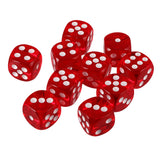 Maxbell Pack of 10 Red Six Sided D6 Dice for Playing D&D Warhammer RPG Board Game Favours