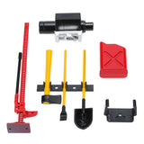 Maxbell 1/10 RC Rock Crawler D90 Tools ( Hi-Lift Jack, Oil Tank, Shovel,pry, Winch) Red