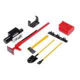 Maxbell 1/10 RC Rock Crawler D90 Tools ( Hi-Lift Jack, Oil Tank, Shovel,pry, Winch) Red