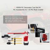 Maxbell 1/10 RC Rock Crawler D90 Tools ( Hi-Lift Jack, Oil Tank, Shovel,pry, Winch) Red