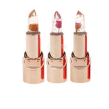 Maxbell 3pcs Magic Jelly Transparent Lip Sticks Set Color Temperature Change Lipsticks with Flower Inside & Mirror - Waterproof & Long Lasting & Moisture #01#02#03