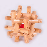 Maxbell Wooden Toys Adults Kids Twelve Sister Cage Kong Ming Lock Unlock Puzzle Game Intellectual Puzzle