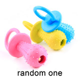 Maxbell 3Pcs Bite Resistant Bell Rubber Pacifier Pet Dog Puppy Molar Chew Training Toys Color Random Delivery