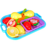 Maxbell Reusable Plastic Kids Friut Cut Set Cutting Kitchen Food Preschool Kid Toy