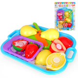 Maxbell Reusable Plastic Kids Friut Cut Set Cutting Kitchen Food Preschool Kid Toy