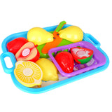 Maxbell Reusable Plastic Kids Friut Cut Set Cutting Kitchen Food Preschool Kid Toy