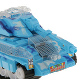 Maxbell Electric Plastic Tank Model Kit Diecast Cars Tanks Toy Gift with Lights & Sounds Blue