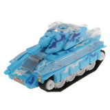 Maxbell Electric Plastic Tank Model Kit Diecast Cars Tanks Toy Gift with Lights & Sounds Blue