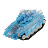 Maxbell Electric Plastic Tank Model Kit Diecast Cars Tanks Toy Gift with Lights & Sounds Blue