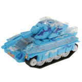 Maxbell Electric Plastic Tank Model Kit Diecast Cars Tanks Toy Gift with Lights & Sounds Blue