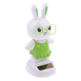 Maxbell Cute Flip-flap Swing Dancing Solar Powered Green Rabbit Toy Kids Birthday Xmas Gift