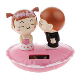 Maxbell Cute Plastic Solar Power Kiss Doll Car Interior Ornament Home Decor Auto Accessories