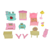 Maxbell Mini Preschooler Villa Furniture Kits Family Pretend Play Toy Set Kids Gift