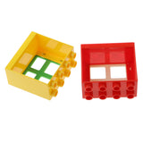 Maxbell Kids Interlocking Bricks Construction Blocks Set Toy Red / Yellow Window Random Color