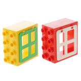 Maxbell Kids Interlocking Bricks Construction Blocks Set Toy Red / Yellow Window Random Color