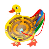 Maxbell Wooden Puzzles Magnet Beads Slot Maze Board Game Magnetic Pen Labyrinth-Duck Eduactional Handcraft Toys