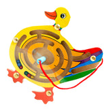 Maxbell Wooden Puzzles Magnet Beads Slot Maze Board Game Magnetic Pen Labyrinth-Duck Eduactional Handcraft Toys