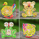 Maxbell Wooden Puzzles Magnet Beads Slot Maze Board Game Magnetic Pen Labyrinth-Duck Eduactional Handcraft Toys