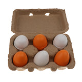 Maxbell 6Pcs Wooden Strawberry Simulation Eggs Yolk Pretend Play Kitchen Food Toys Easter Eggs