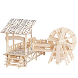 Maxbell 3D Wooden Puzzles Woodcraft Construction Kit DIY Water Mill Puzzles Kids Toys Gifts