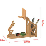 Maxbell Moving Model Kit 3D Wooden DIY Basketball Pen Container Pen Box Puzzles Wooden Toys