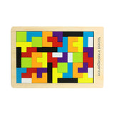 Maxbell Children Wooden Tetris Toys Tangram Tetris Puzzle Educational Baby Kid Toys