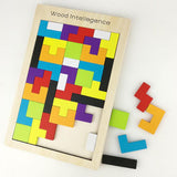 Maxbell Children Wooden Tetris Toys Tangram Tetris Puzzle Educational Baby Kid Toys