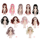 Maxbell Lovely 16cm Ball Jointed Girl Doll Nude Body DIY Parts Brown Hair with Bangs