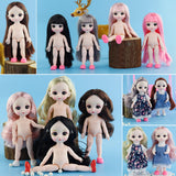 Maxbell Lovely 16cm Ball Jointed Girl Doll Nude Body DIY Parts Brown Hair with Bangs