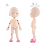 Maxbell Lovely 16cm Ball Jointed Girl Doll Nude Body DIY Parts Brown Hair with Bangs