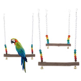 Maxbell Pet Parrot Swing Wood Bird Parrot Hanging Swing Toys for Parakeet Cockatoo S