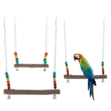 Maxbell Pet Parrot Swing Wood Bird Parrot Hanging Swing Toys for Parakeet Cockatoo S