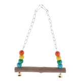 Maxbell Pet Parrot Swing Wood Bird Parrot Hanging Swing Toys for Parakeet Cockatoo S