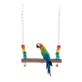 Maxbell Pet Parrot Swing Wood Bird Parrot Hanging Swing Toys for Parakeet Cockatoo S