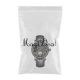 Maxbell KINYUED Skeleton Moon Phase Auto Mechanical Leather Watch Black