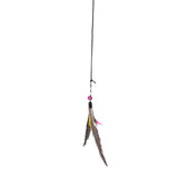 Maxbell Pet Kitten Cat Toy Dangler Rod Roped Teaser Toy w/ Bell and Natural Feather