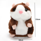 Maxbell Plush Talking Hamster Toy Speech Recorder Nod Mimicry Repeat Dark Brown