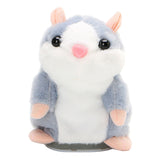 Maxbell Plush Talking Hamster Toy Speech Recorder Nod Mimicry Repeat Gray