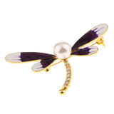 Maxbell Women Dragonfly Rhinestone Pearl Brooch Pin Clothe Accessories Jewelry Gifts